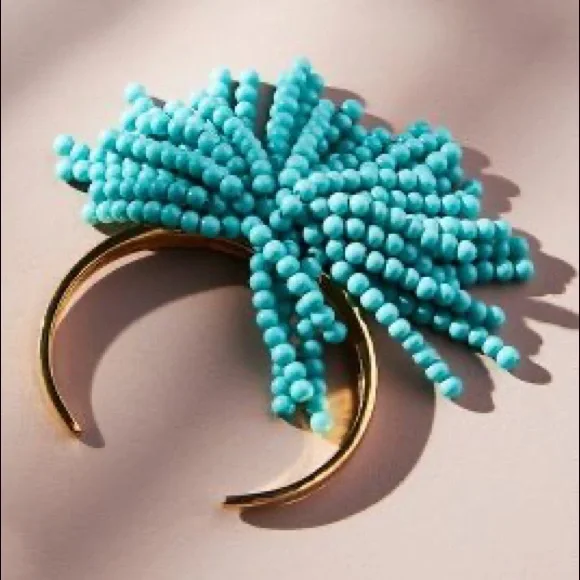 Anthropologie Beaded Fringe Cuff Bracelet - Picture 1 of 6